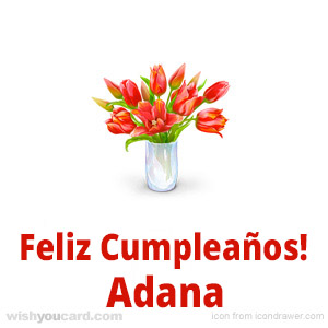 happy birthday Adana bouquet card