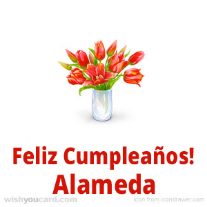 happy birthday Alameda bouquet card