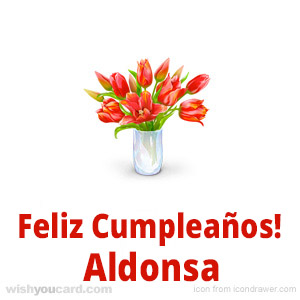 happy birthday Aldonsa bouquet card