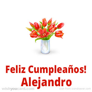 happy birthday Alejandro bouquet card