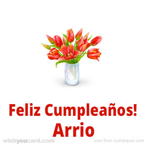 happy birthday Arrio bouquet card
