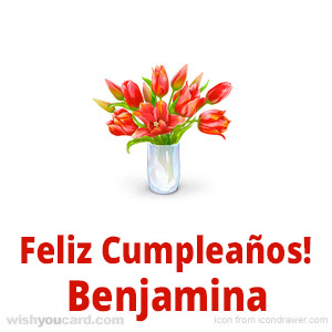happy birthday Benjamina bouquet card