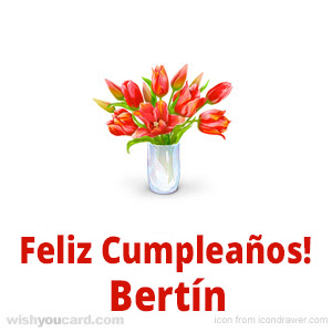 happy birthday Bertín bouquet card