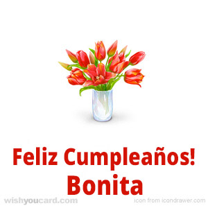 happy birthday Bonita bouquet card
