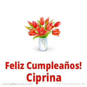 happy birthday Ciprina bouquet card
