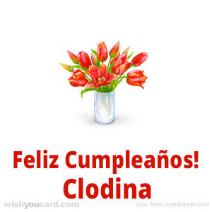 happy birthday Clodina bouquet card