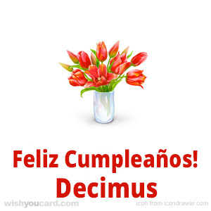 happy birthday Decimus bouquet card