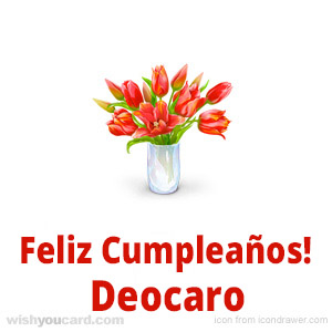 happy birthday Deocaro bouquet card