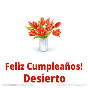 happy birthday Desierto bouquet card