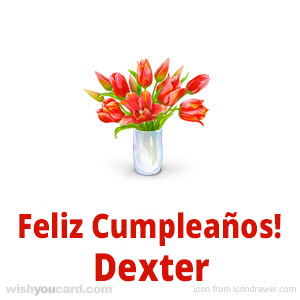 happy birthday Dexter bouquet card