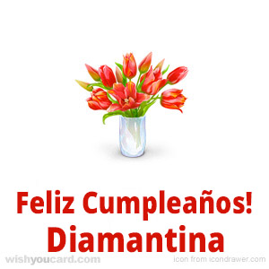 happy birthday Diamantina bouquet card