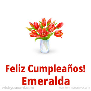 happy birthday Emeralda bouquet card