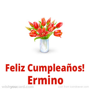 happy birthday Ermino bouquet card