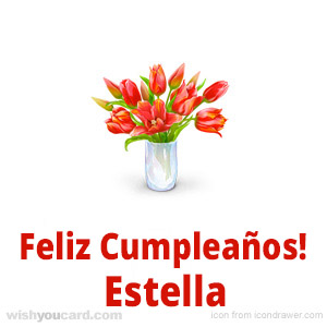 happy birthday Estella bouquet card