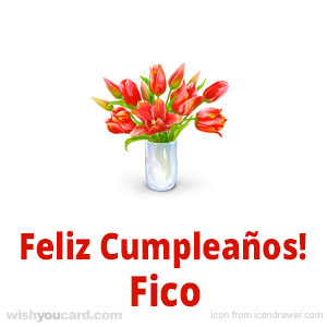 happy birthday Fico bouquet card