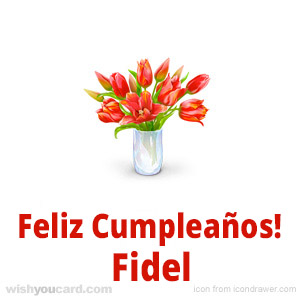 happy birthday Fidel bouquet card