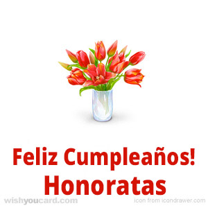 happy birthday Honoratas bouquet card