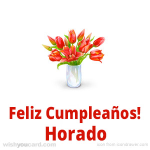 happy birthday Horado bouquet card
