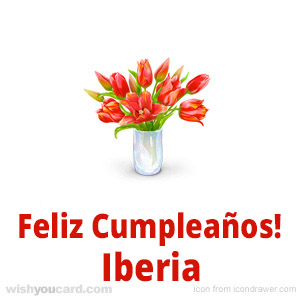 happy birthday Iberia bouquet card
