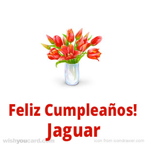 happy birthday Jaguar bouquet card