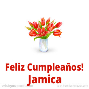 happy birthday Jamica bouquet card