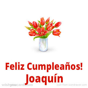 happy birthday Joaquín bouquet card