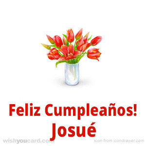 happy birthday Josué bouquet card