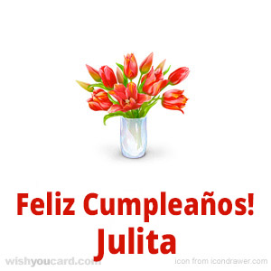 happy birthday Julita bouquet card