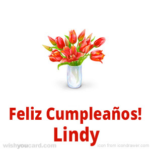 happy birthday Lindy bouquet card