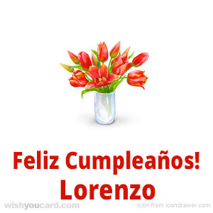 happy birthday Lorenzo bouquet card