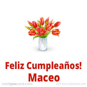 happy birthday Maceo bouquet card
