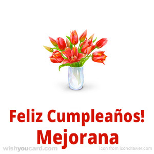 happy birthday Mejorana bouquet card