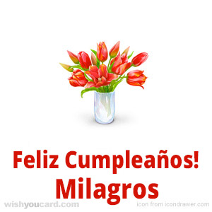 happy birthday Milagros bouquet card