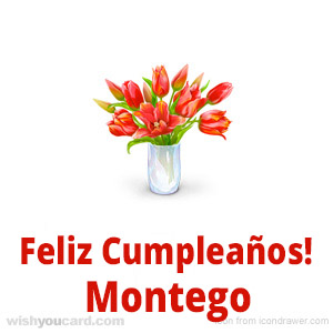happy birthday Montego bouquet card