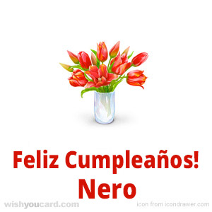 happy birthday Nero bouquet card