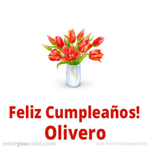 happy birthday Olivero bouquet card