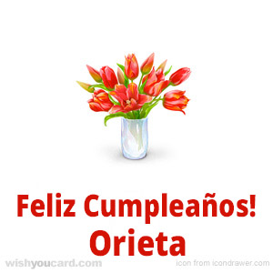 happy birthday Orieta bouquet card