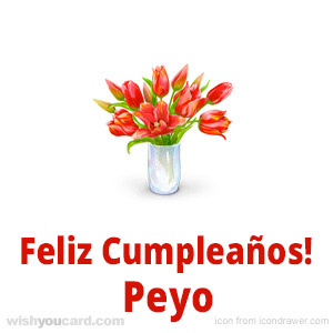 happy birthday Peyo bouquet card