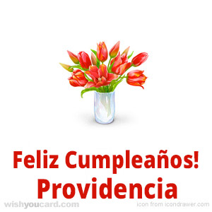 happy birthday Providencia bouquet card