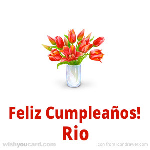 happy birthday Rio bouquet card
