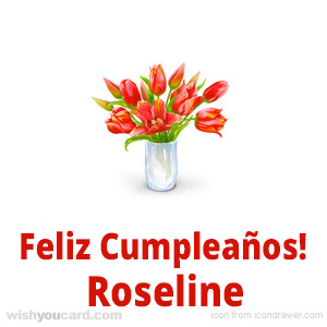 happy birthday Roseline bouquet card