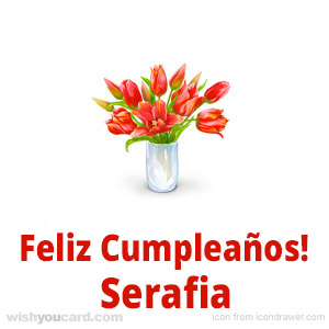 happy birthday Serafia bouquet card