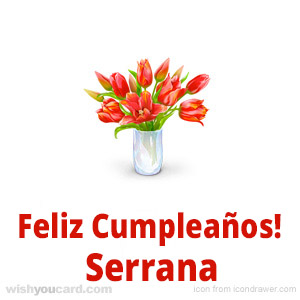 happy birthday Serrana bouquet card