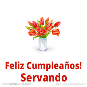 happy birthday Servando bouquet card