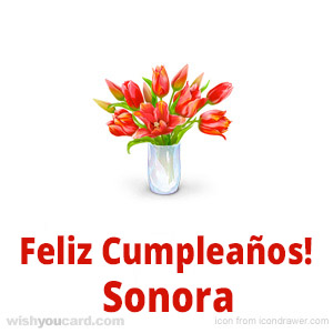 happy birthday Sonora bouquet card