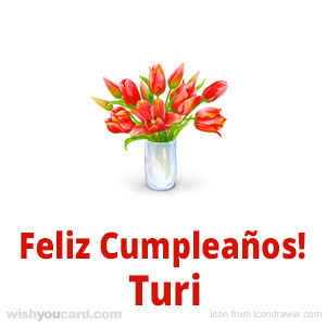 happy birthday Turi bouquet card