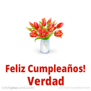happy birthday Verdad bouquet card