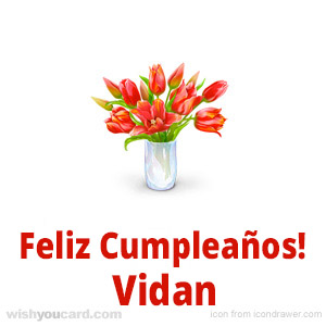 happy birthday Vidan bouquet card