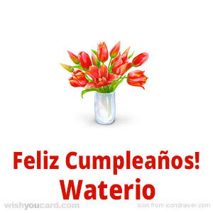 happy birthday Waterio bouquet card