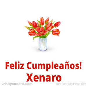 happy birthday Xenaro bouquet card